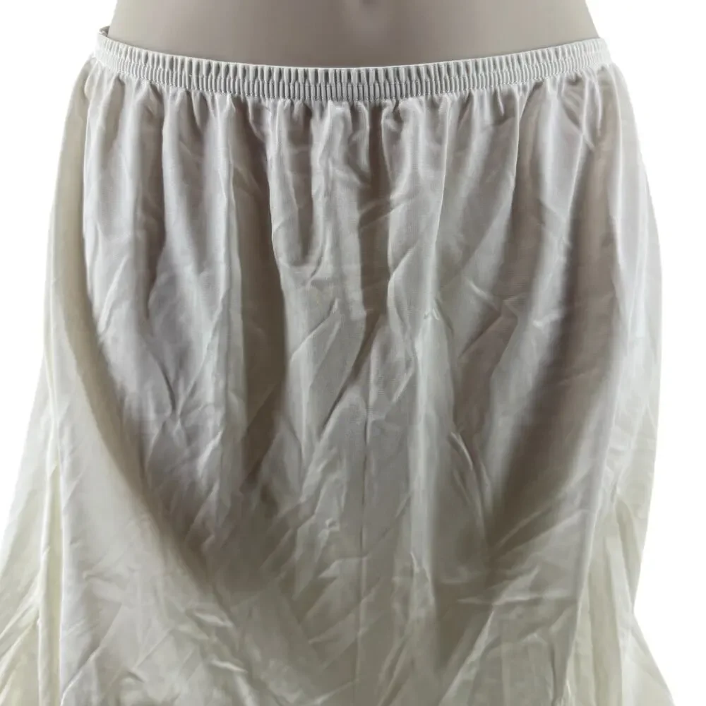 Vintage Lorraine Half Slip Nylon Ivory Lace Trim L Medium - Picture 2 of 6